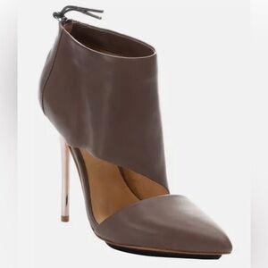 L.A.M.B. Theo Taupe Cut Out Heel Pump Ankle Bootie Size 7.5